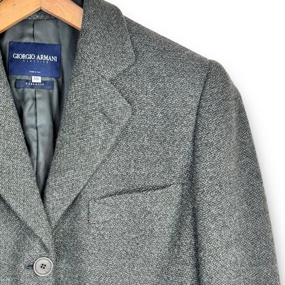 Giorgio Armani Classico Borgo 21 Womens Gray Cashmere Blazer Jacket 46 US 10 - Picture 3 of 11